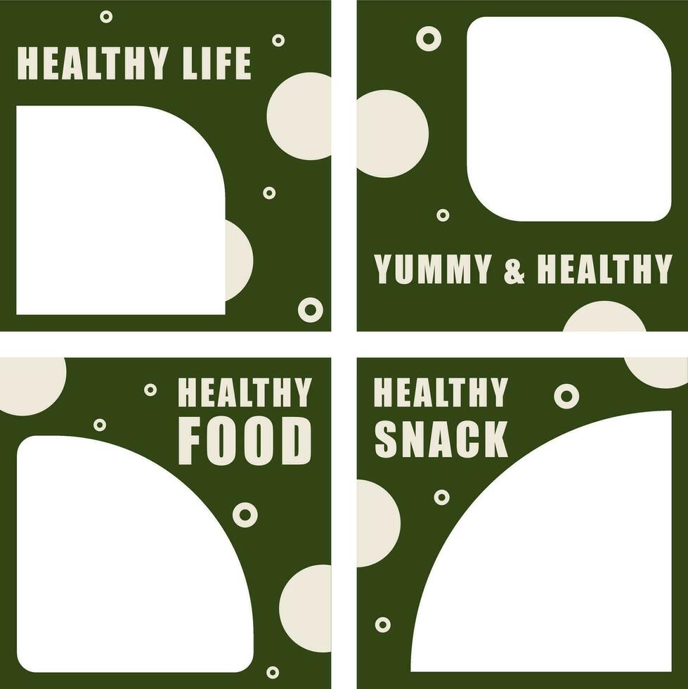 Healthy food social media menu template vector