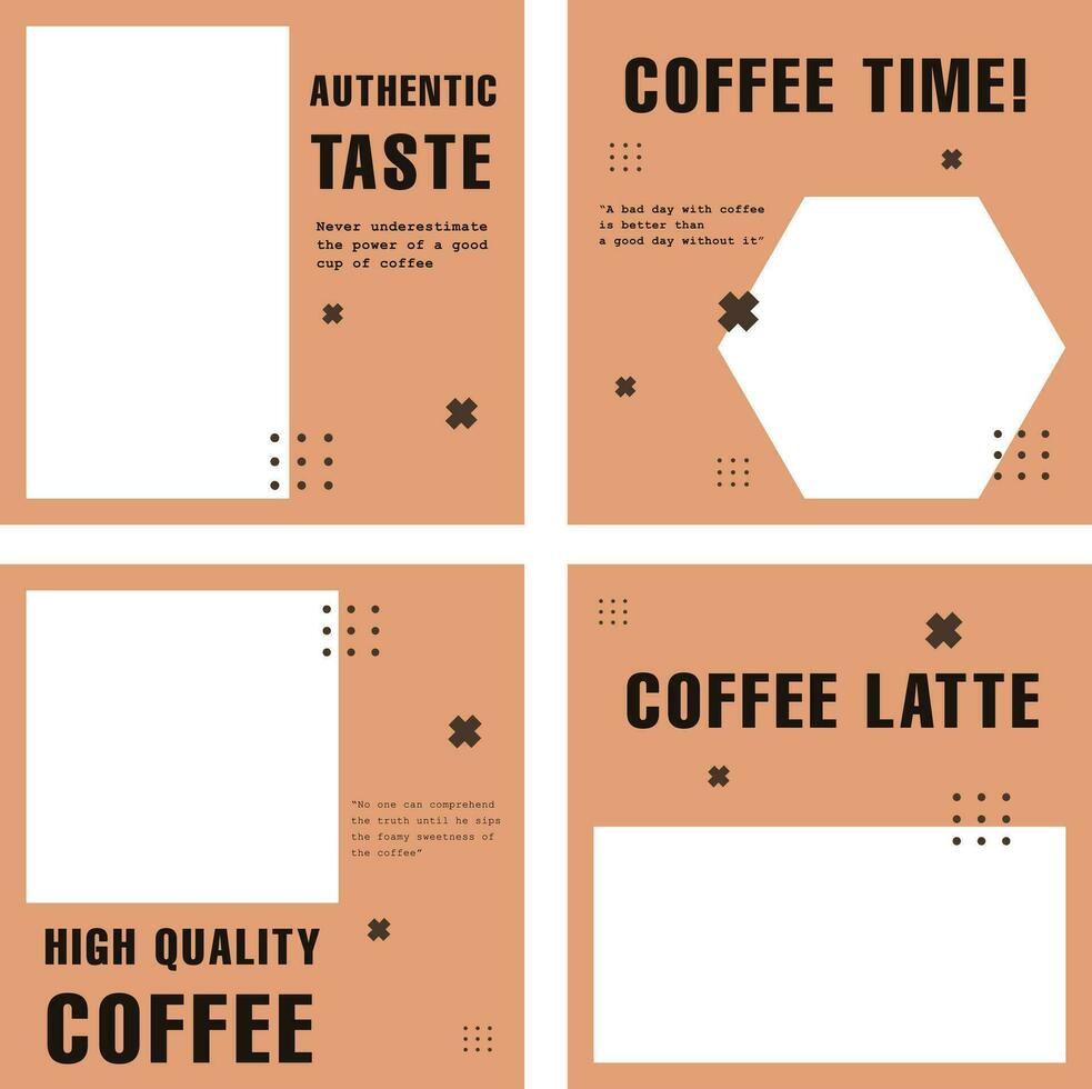 Coffee template for your social media vector