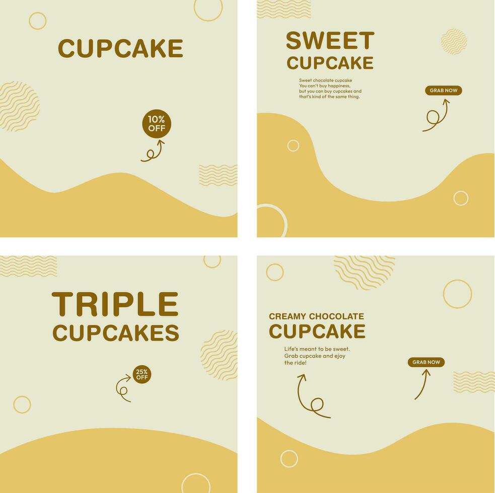 Cute template for your cupcakes vector