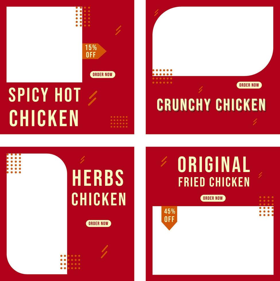 Cool template for your chicken meal business promotion on social media vector