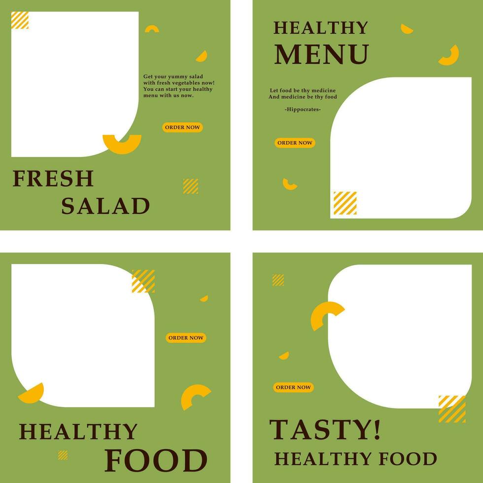 Social Media Menu Template  for Healthy Food vector