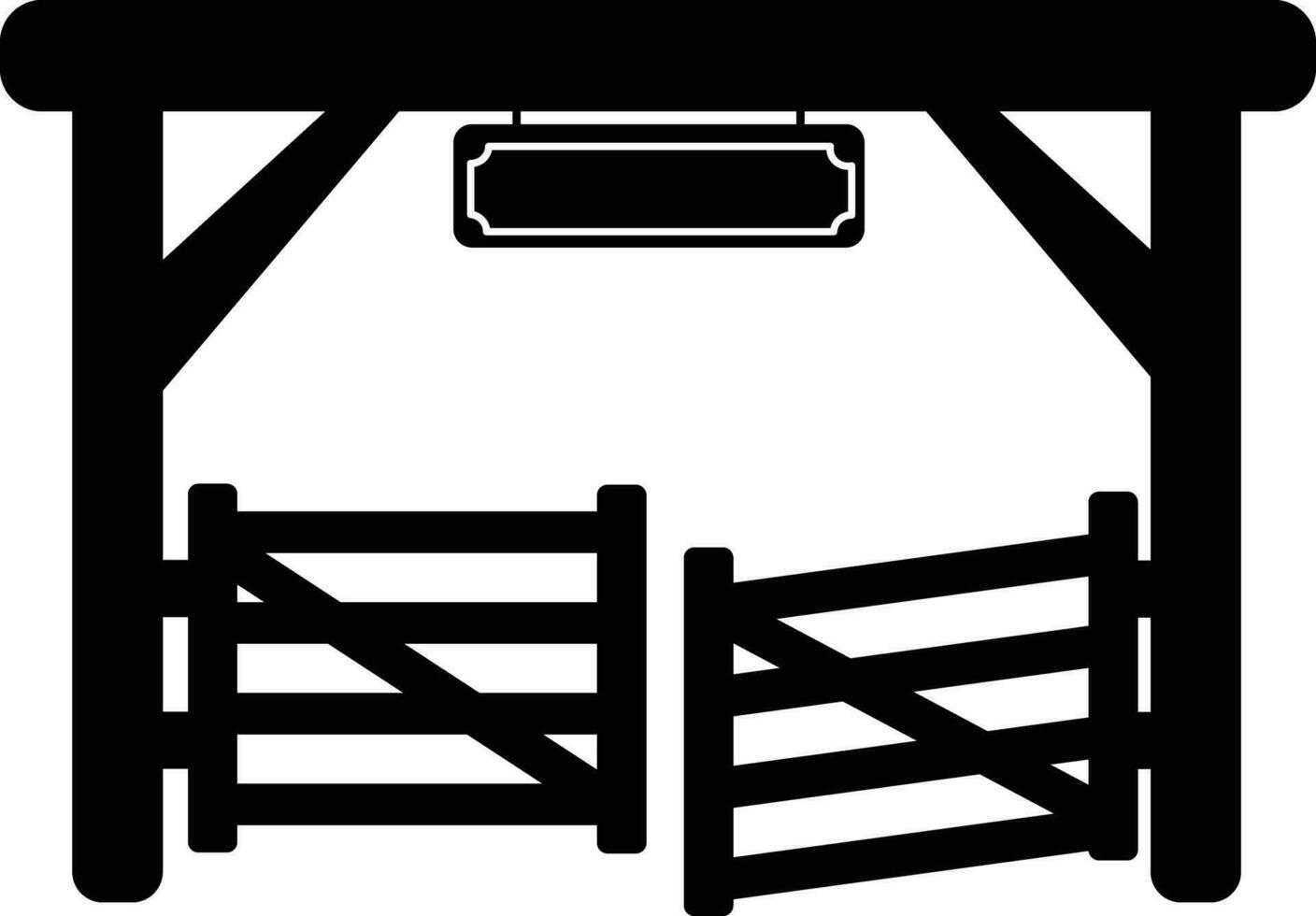 paddock portón icono. rodeo símbolo. plano estilo. vector