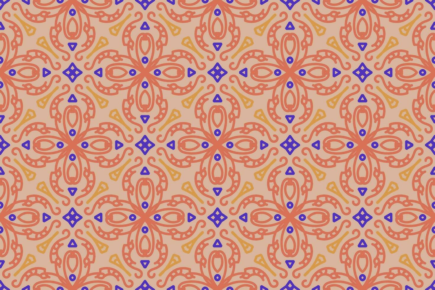 oriental pattern. orange and blue background with Arabic ornaments. Patterns, background and wallpaper for your design. Textile ornament. Vector illustration.