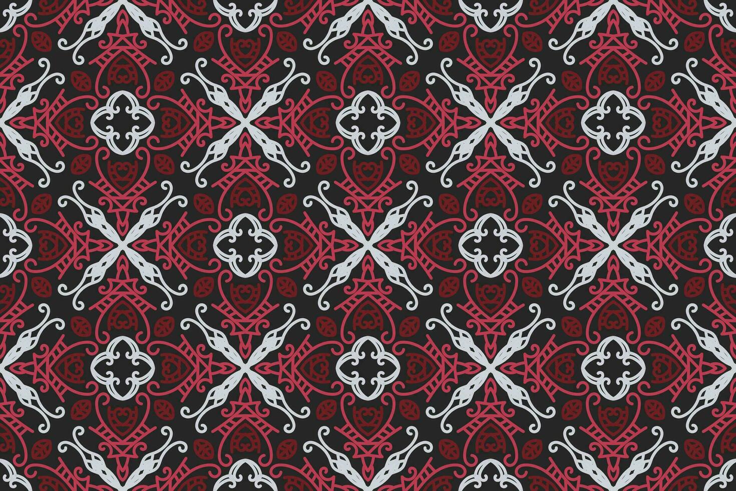 oriental patrones. blanco, rojo y negro antecedentes con Arábica adornos patrón, antecedentes y fondo de pantalla para tu diseño. textil ornamento. vector ilustración.