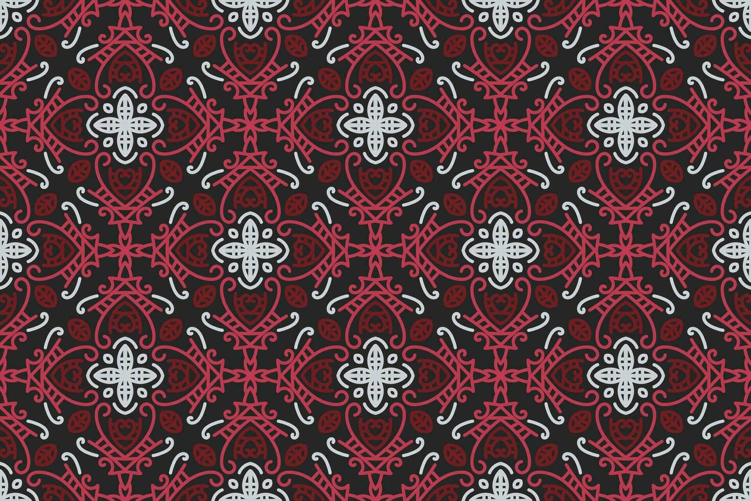 oriental patterns. White, red and black background with Arabic ornaments. Pattern, background and wallpaper for your design. Textile ornament. Vector illustration.