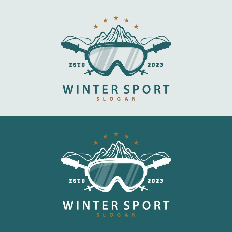 esquí deporte logo, invierno nieve Deportes diseño retro Clásico vector ilustración