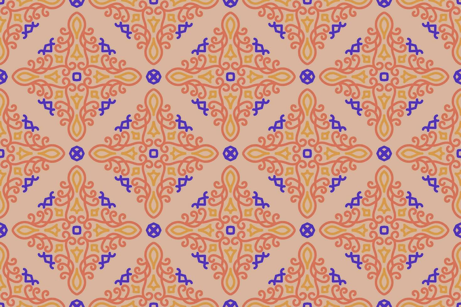 oriental pattern. orange and blue background with Arabic ornaments. Patterns, background and wallpaper for your design. Textile ornament. Vector illustration.