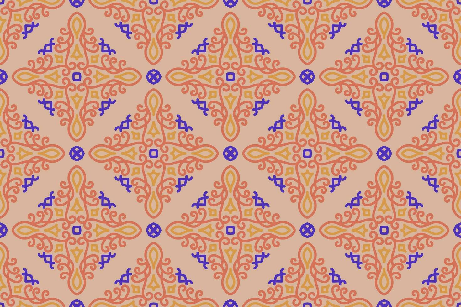 oriental pattern. orange and blue background with Arabic ornaments. Patterns, background and wallpaper for your design. Textile ornament. Vector illustration.