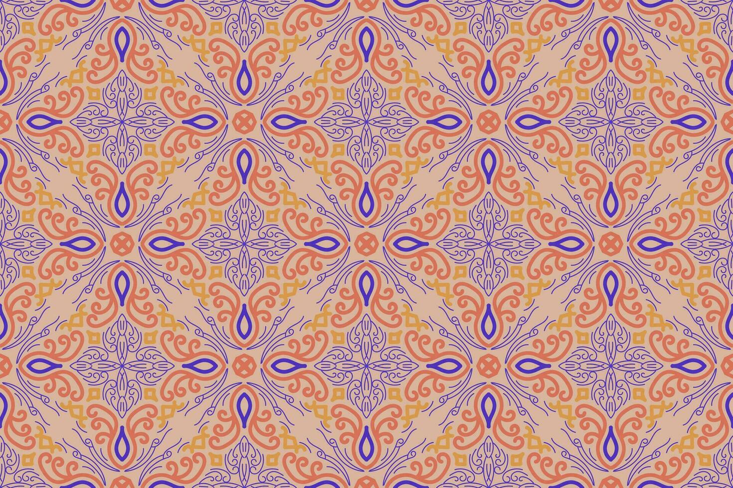 oriental pattern. orange and blue background with Arabic ornaments. Patterns, background and wallpaper for your design. Textile ornament. Vector illustration.
