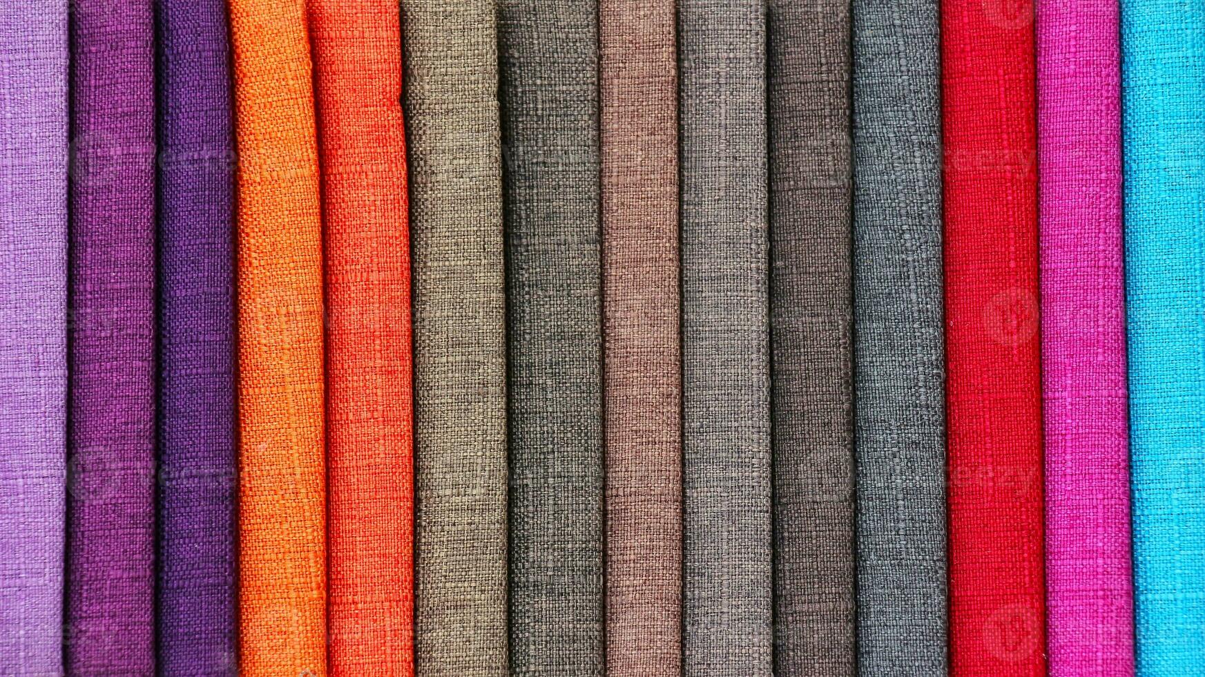 Colorful background, A stack of colorful fabric. photo