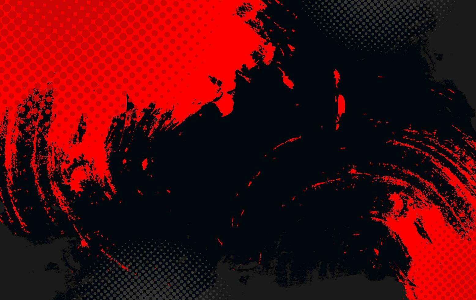 grunge cepillo antecedentes en negro y rojo colores con trama de semitonos efecto vector
