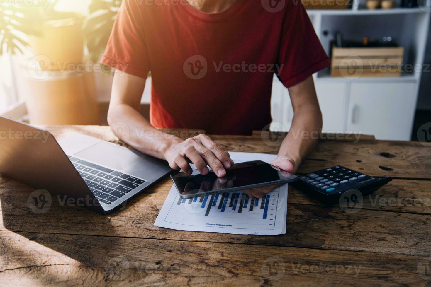 Business Man Financial Inspector and Secretary Making Report, Calculating or Checking Balance. Internal Revenue Service Inspector Checking Document Audit Concept photo