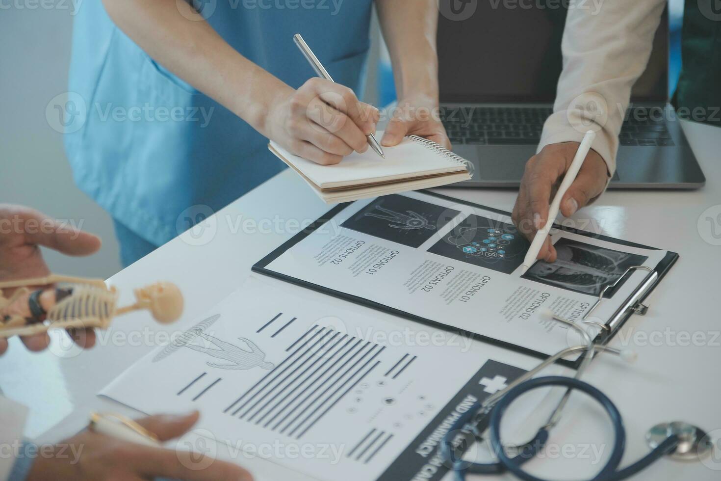 international team of professional doctors having a meeting in conference room at the modern hospital. Healthcare and medical development concept. photo