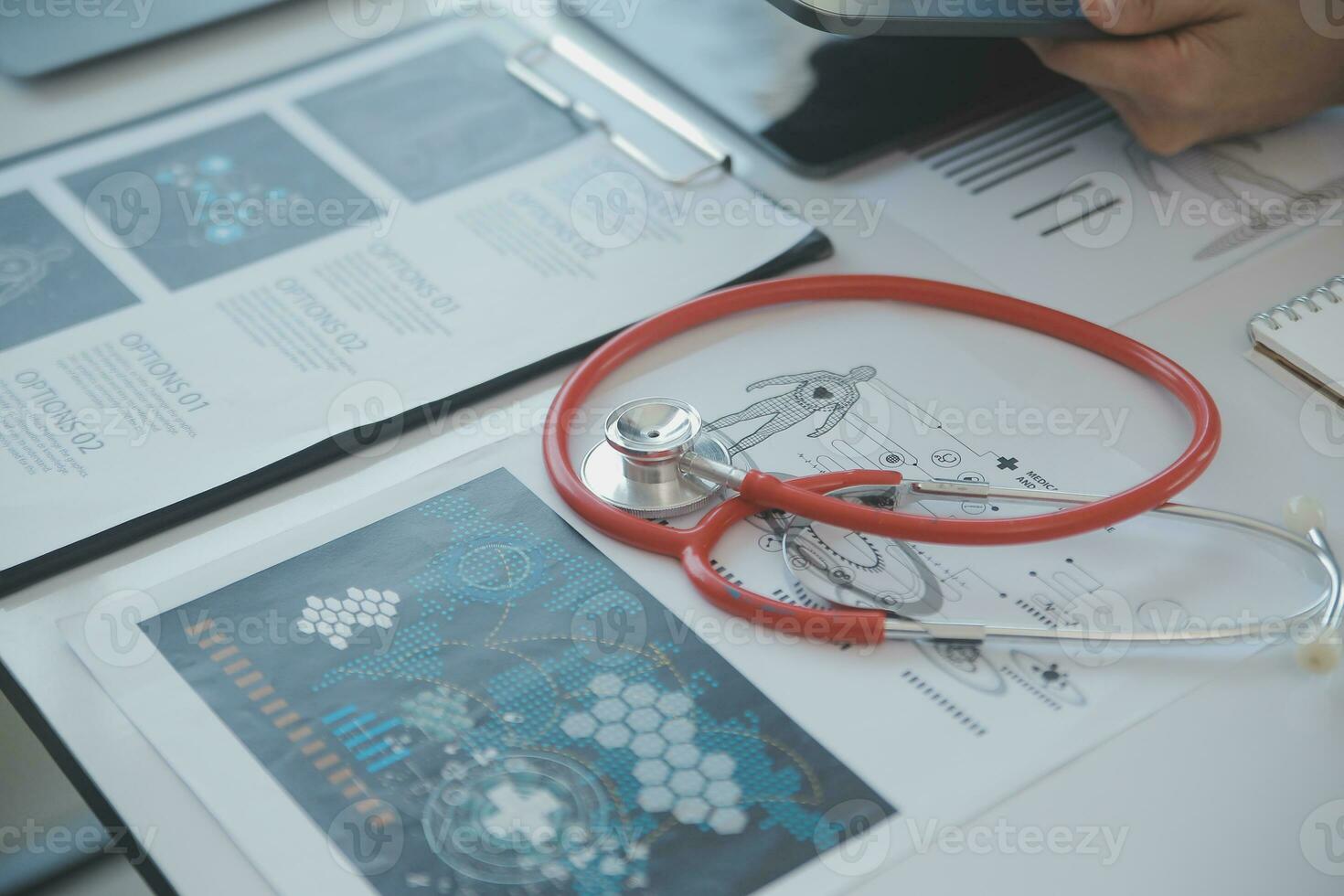 international team of professional doctors having a meeting in conference room at the modern hospital. Healthcare and medical development concept. photo