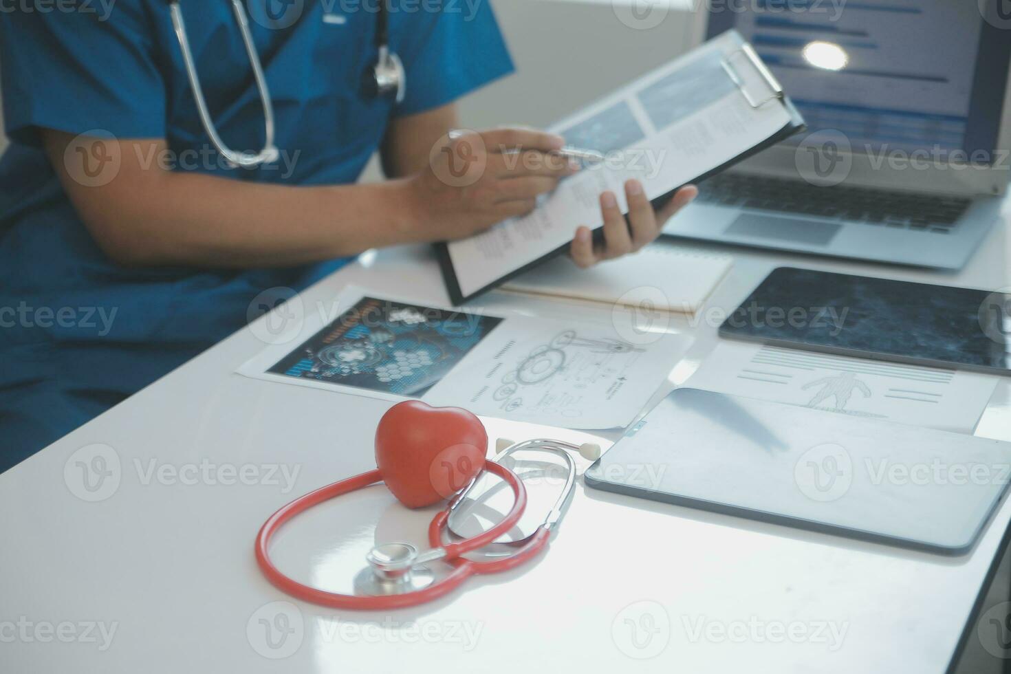 international team of professional doctors having a meeting in conference room at the modern hospital. Healthcare and medical development concept. photo