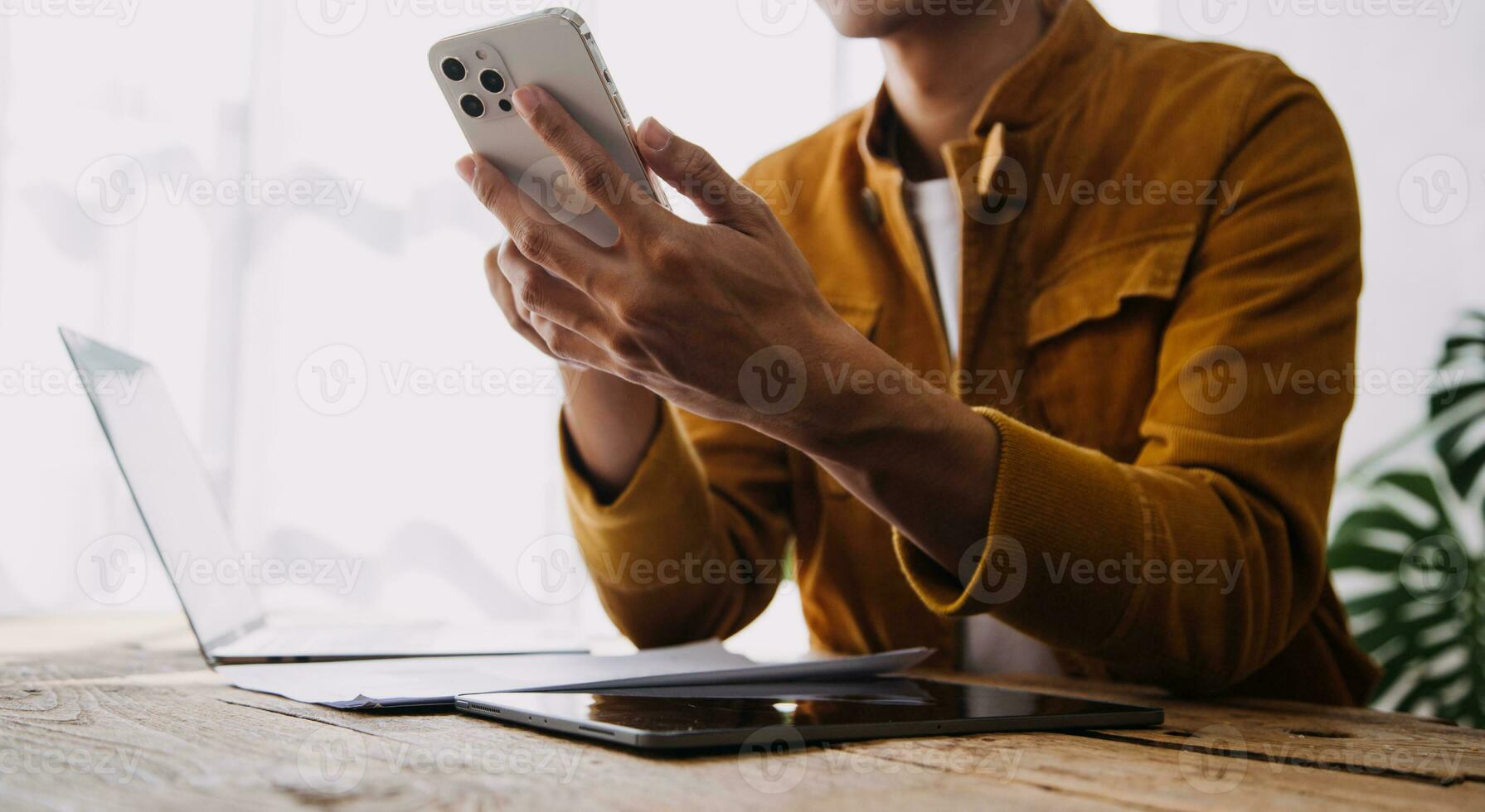 Business Man Financial Inspector and Secretary Making Report, Calculating or Checking Balance. Internal Revenue Service Inspector Checking Document Audit Concept photo