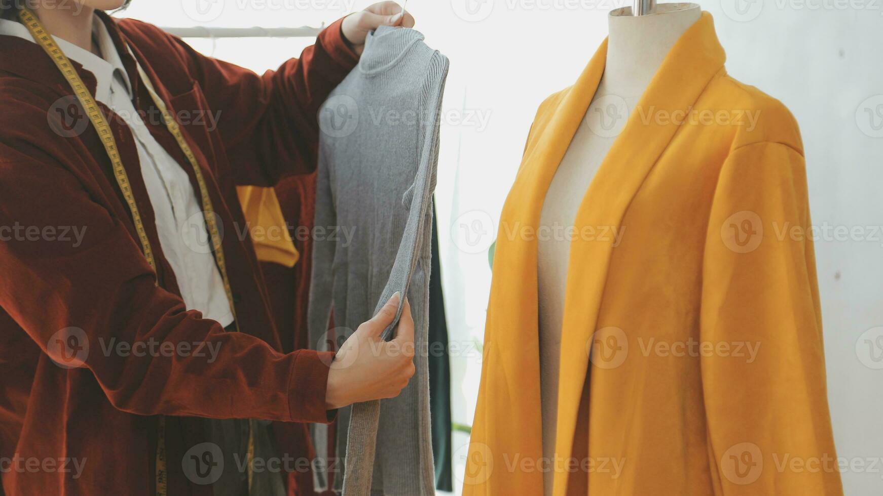 Online seller owner. Online shopping. Business Start up SME concept. Young startup entrepreneur small business owner working at home, packaging and delivery situation. photo