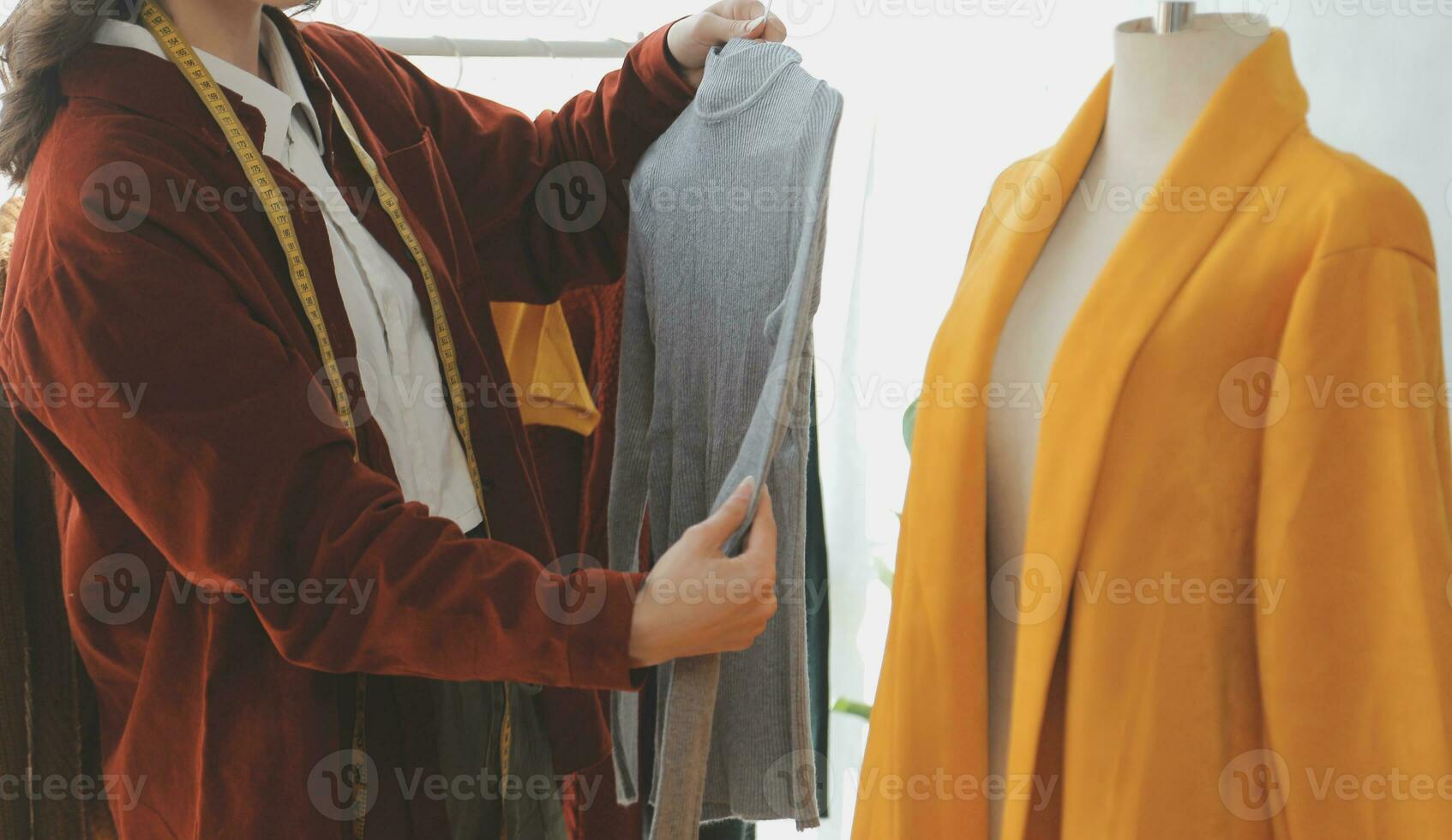 Online seller owner. Online shopping. Business Start up SME concept. Young startup entrepreneur small business owner working at home, packaging and delivery situation. photo