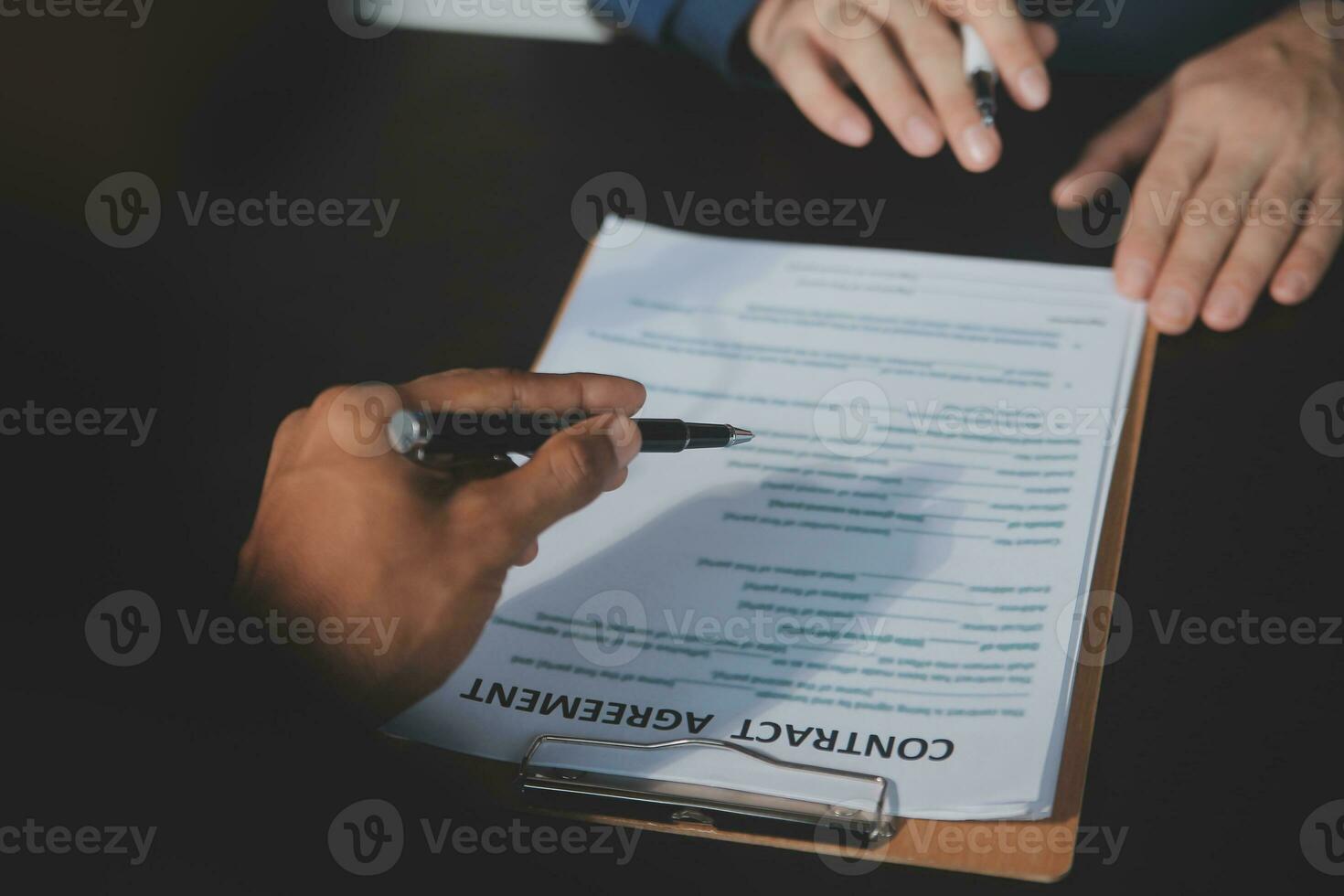 Customer service good cooperation, Consultation between a Businessman and Male lawyer or judge consult having team meeting with client, Law and Legal services concept. photo