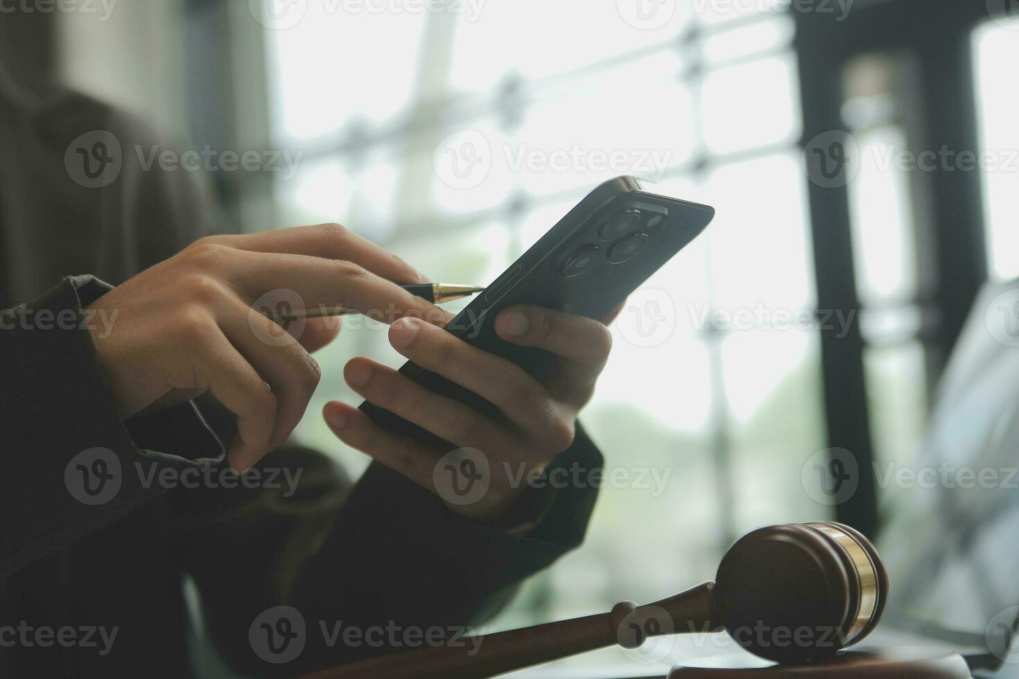 Customer service good cooperation, Consultation between a Businessman and Male lawyer or judge consult having team meeting with client, Law and Legal services concept. photo
