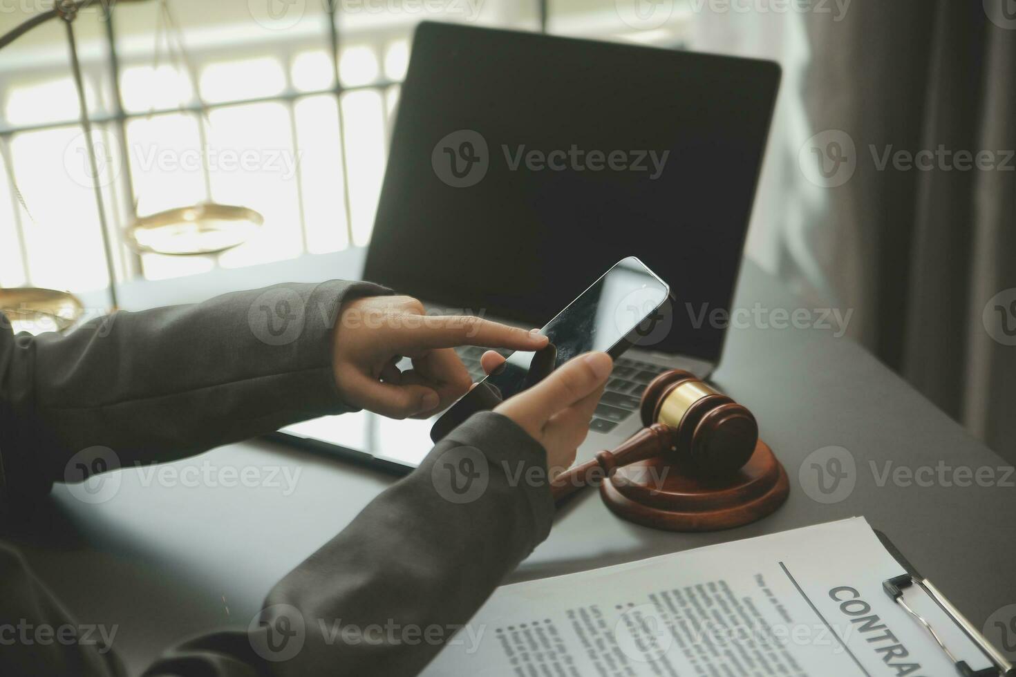 Customer service good cooperation, Consultation between a Businessman and Male lawyer or judge consult having team meeting with client, Law and Legal services concept. photo