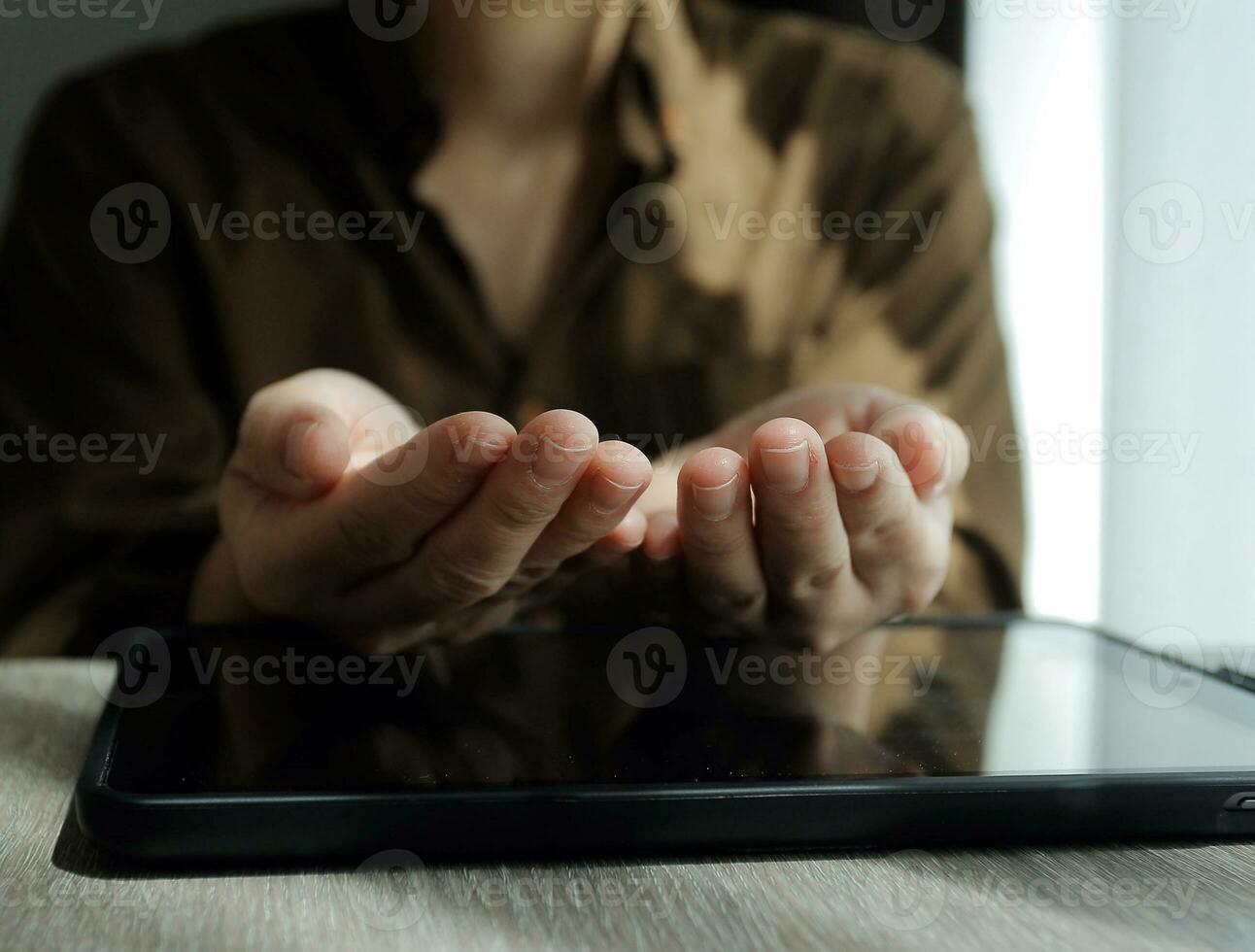 Creative Multiethnic Female Working on Laptop Computer in a Company Office. Happy Driven Project Manager Browsing Internet, Writing Tasks, Developing a Marketing Strategy for a Financial Institution. photo