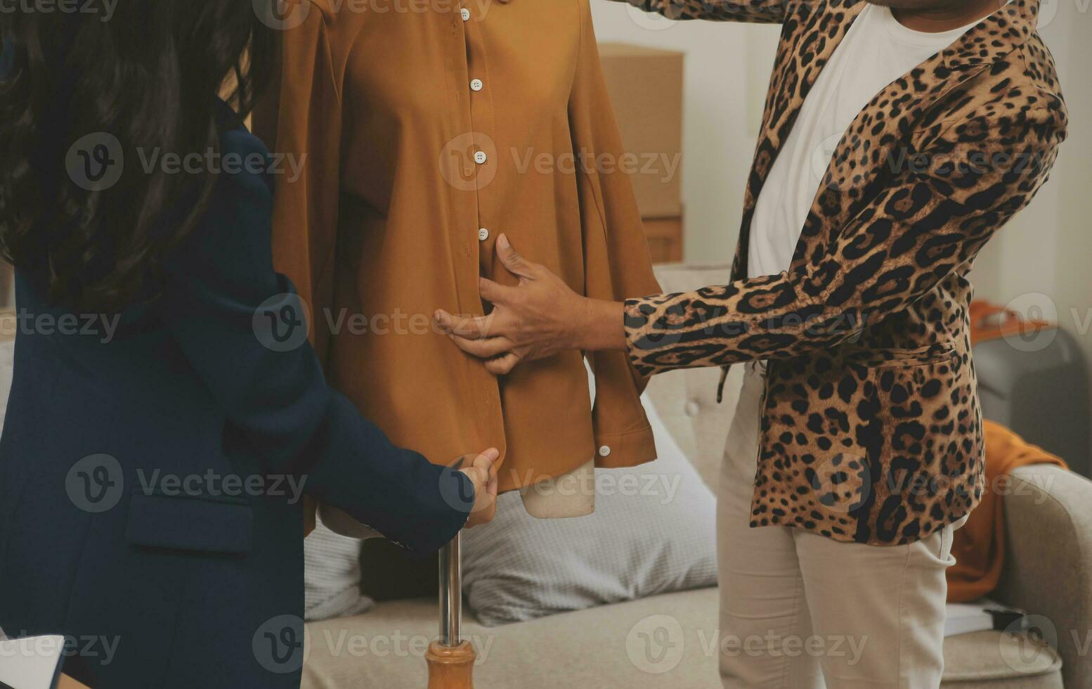 Business woman with friend working online for selling and e-commerce business. Freelancer at home for startup and SME entrepreneur. photo
