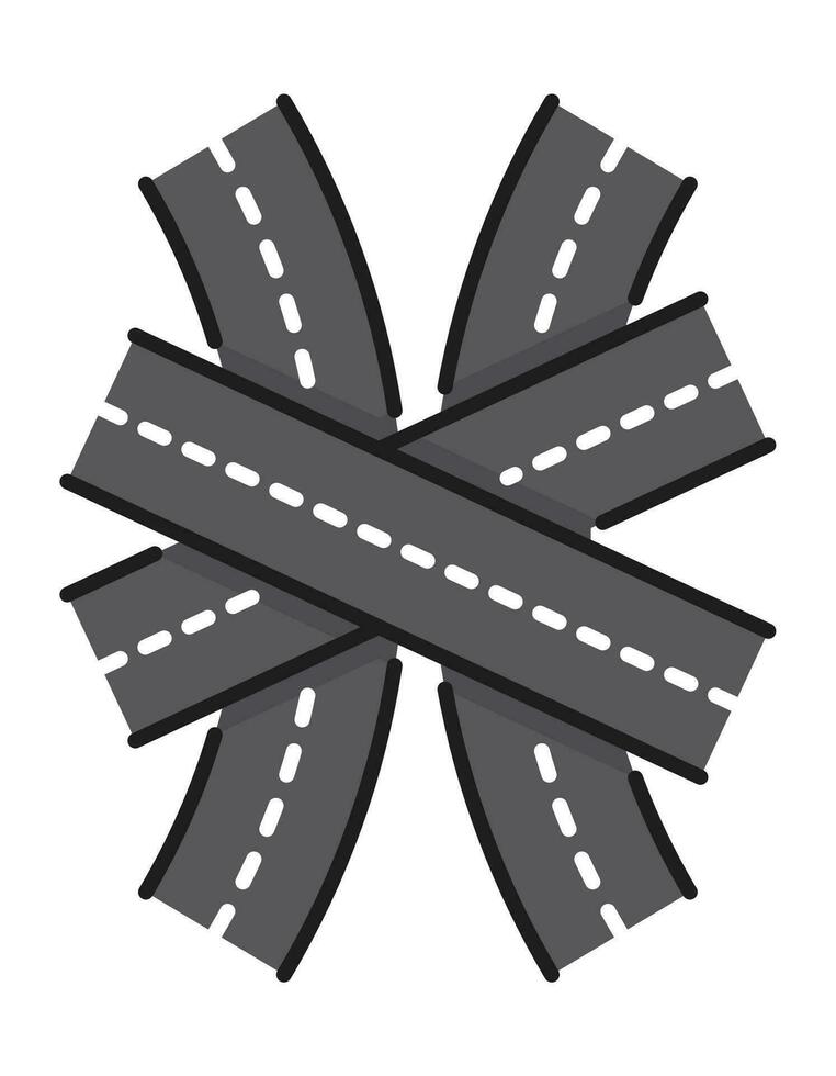 Highway road, traffic route thin line icon vector