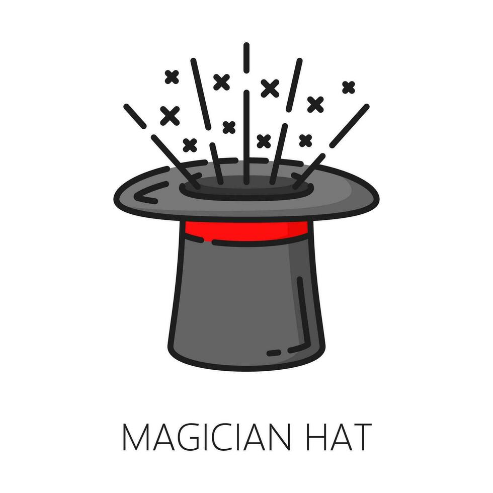 mago sombrero, brujería magia icono de mago gorra vector