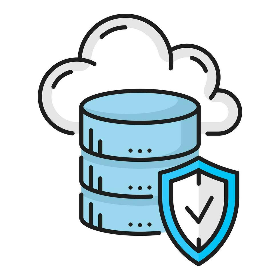 Color database, network server, cloud storage icon vector