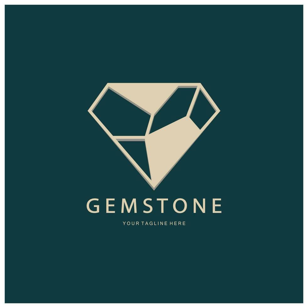 Luxury Polygon Diamond Crystal Line Art,Gem,Gemstone Emerald,Jade,Diamond, Gold, and Precious Jewelry Logo Design vector