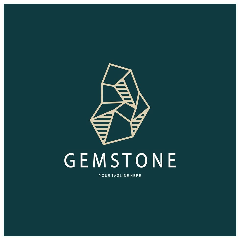 Luxury Polygon Diamond Crystal Line Art,Gem,Gemstone Emerald,Jade,Diamond, Gold, and Precious Jewelry Logo Design vector