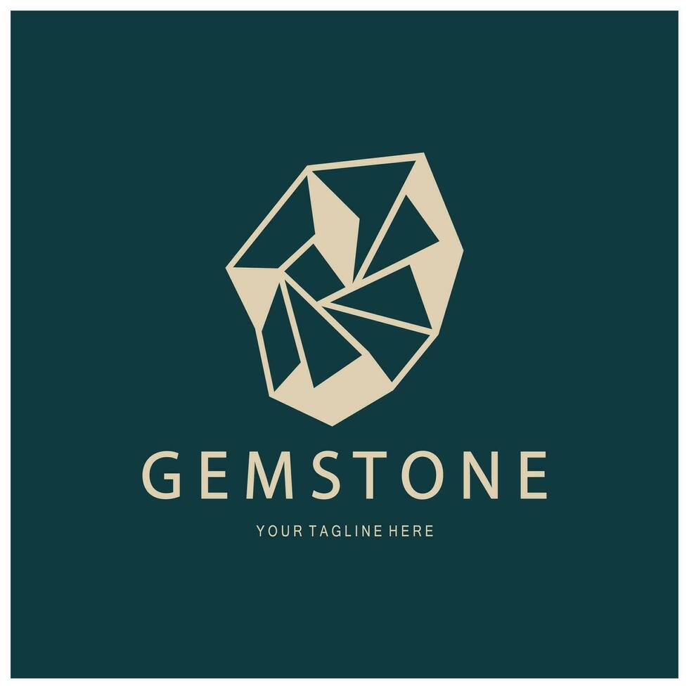 Luxury Polygon Diamond Crystal Line Art,Gem,Gemstone Emerald,Jade,Diamond, Gold, and Precious Jewelry Logo Design vector