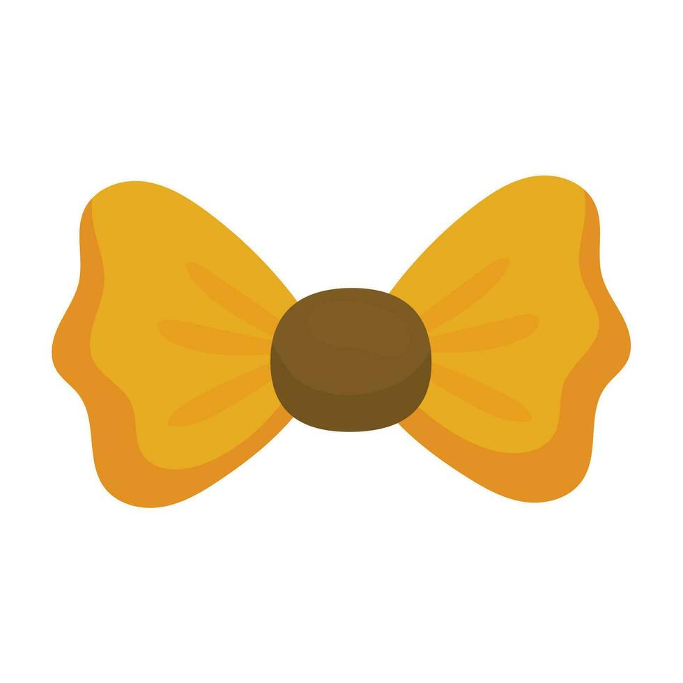 Vector yellow festive bow isolated illustration