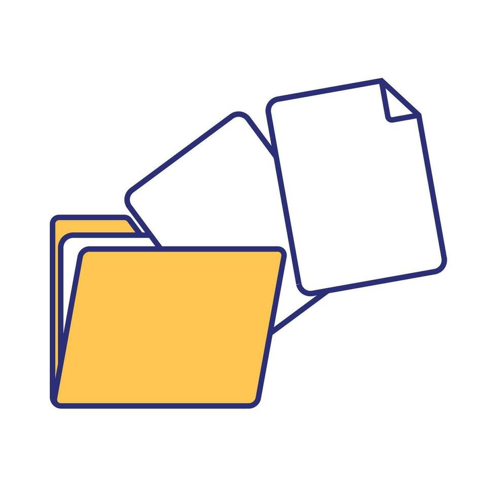 Vector file folder icon on white background