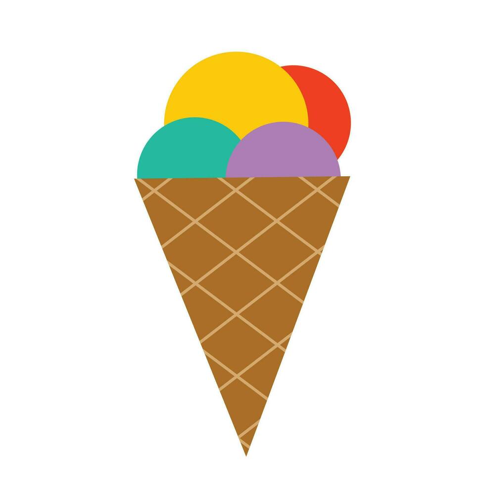 vector ice cream coloured on white