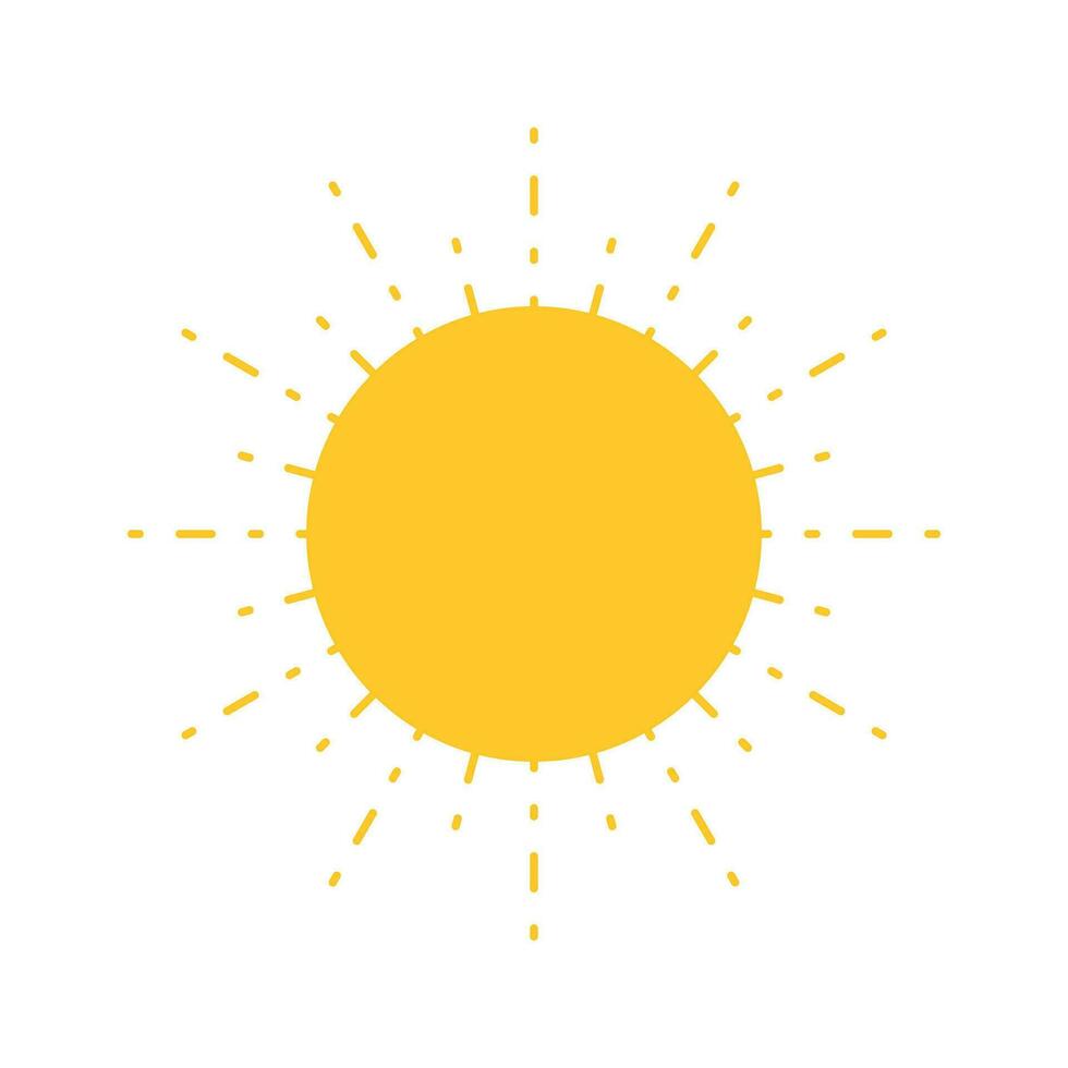 Vector sun illustration on white background