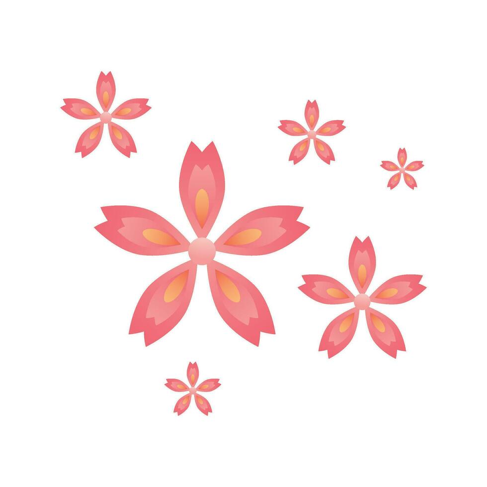 Vector cherry blossom or sakura in cartoon style isolated