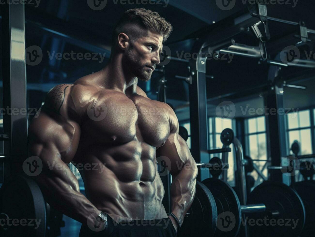 AI Generative Gym bodybuilding fitness photo