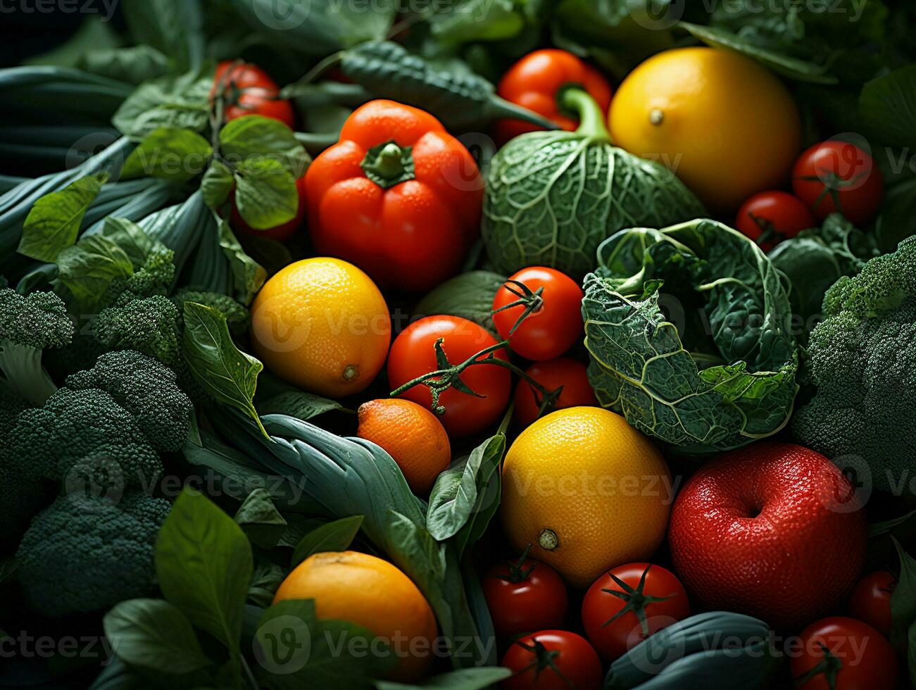 Ai Generated Vegetables pattern background photo