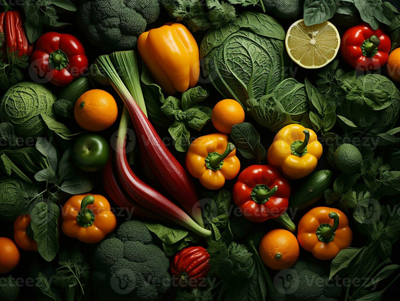 Ai Generated Vegetables pattern background photo