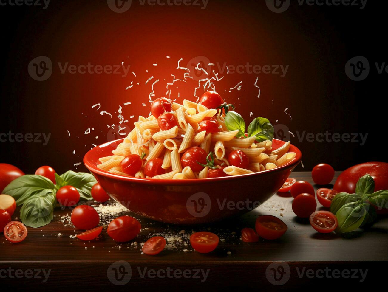 Ai Generated delicious italian pasta food photo