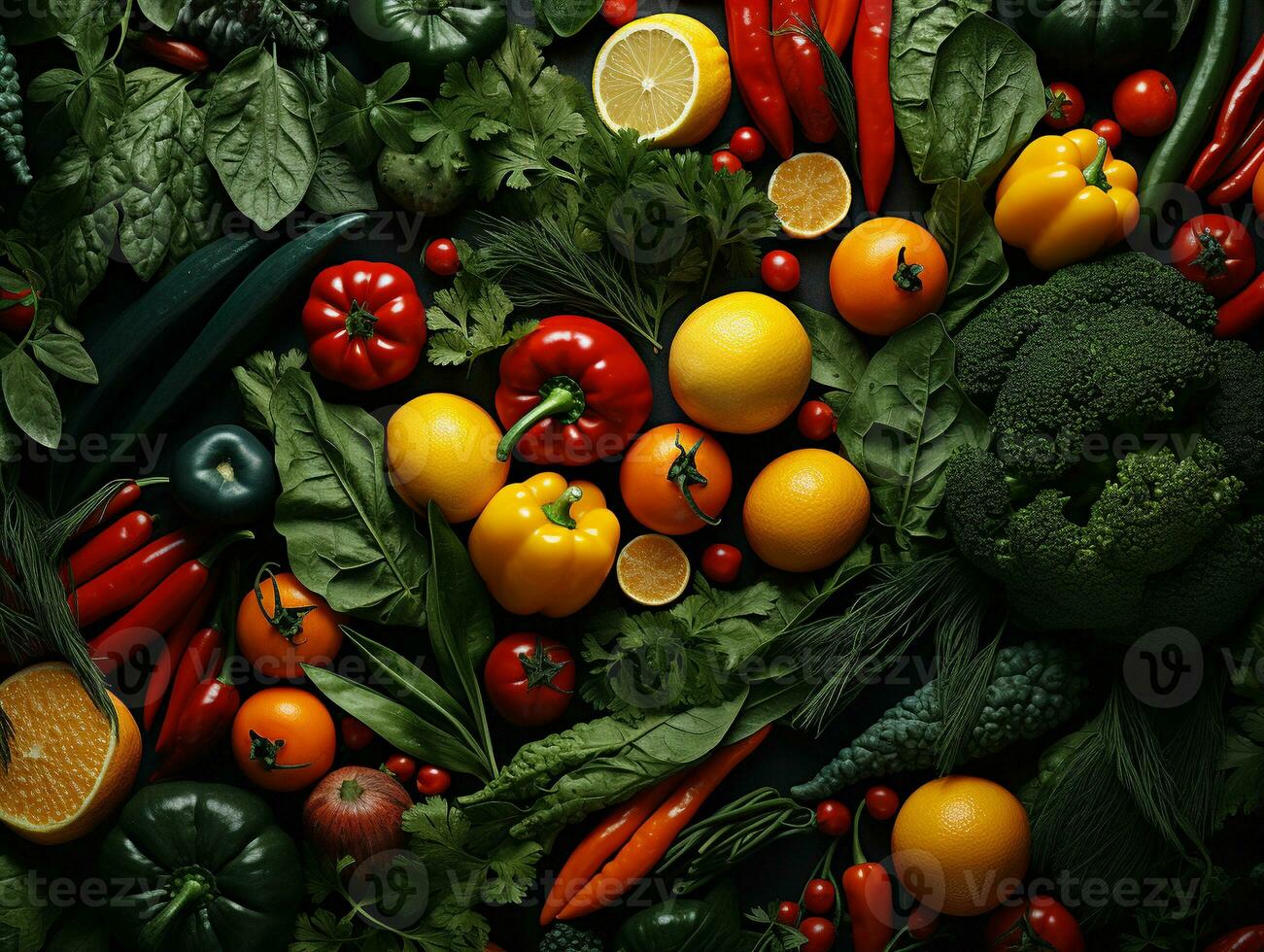 Ai Generated Vegetables pattern background photo