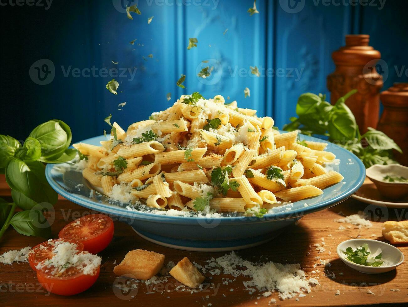 Ai Generated delicious italian pasta food photo