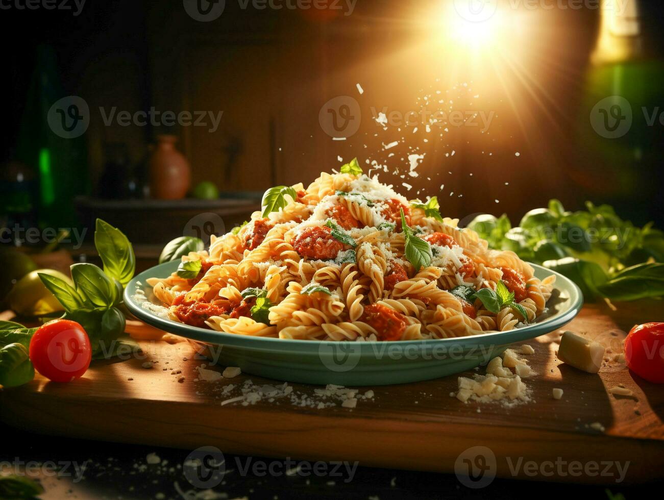 ai generado delicioso italiano pasta comida foto