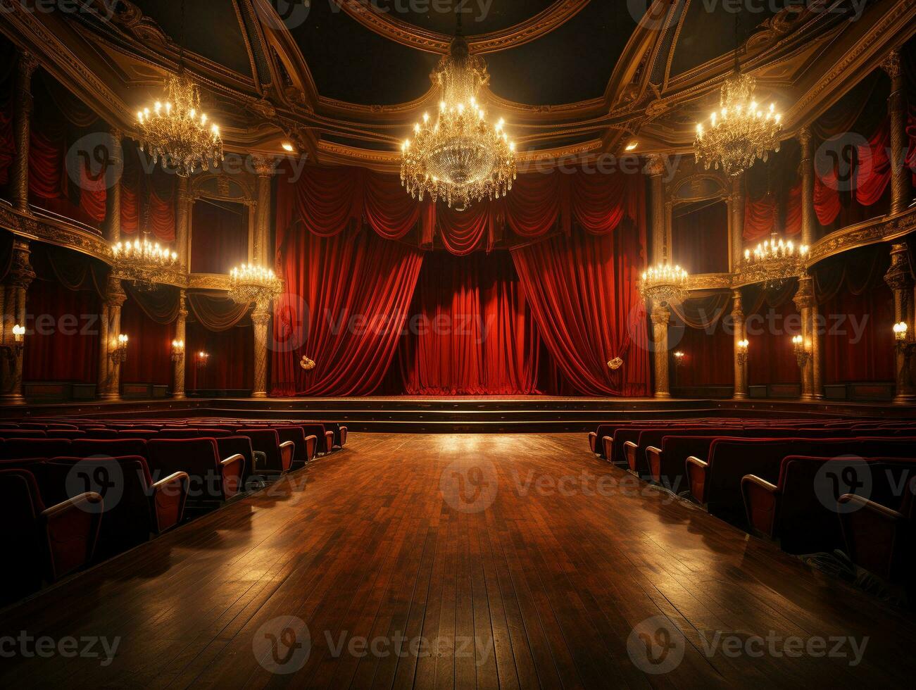 Ai Generated Empty theatre scene photo