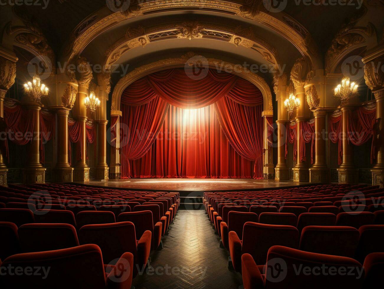 Ai Generated Empty theatre scene photo