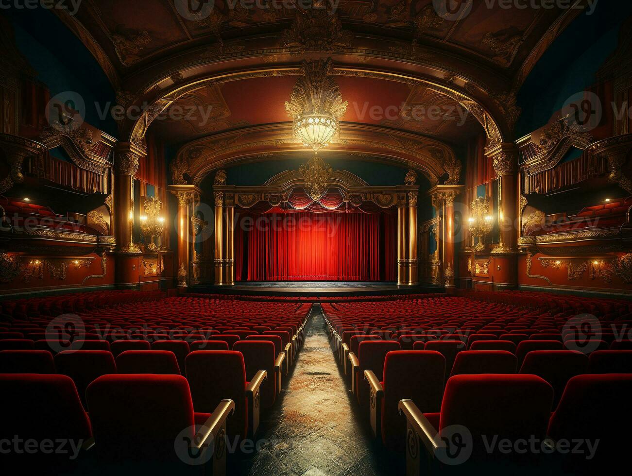 Ai Generated Empty theatre scene photo