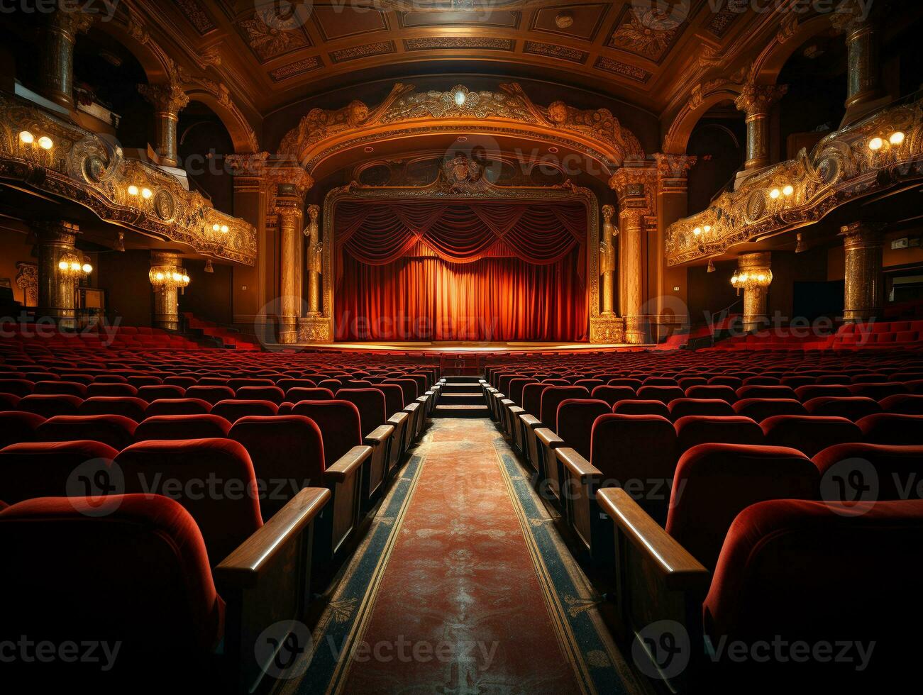 Ai Generated Empty theatre scene photo