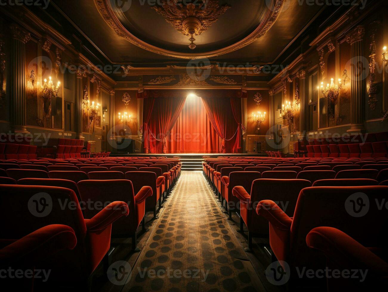 Ai Generated Empty theatre scene photo